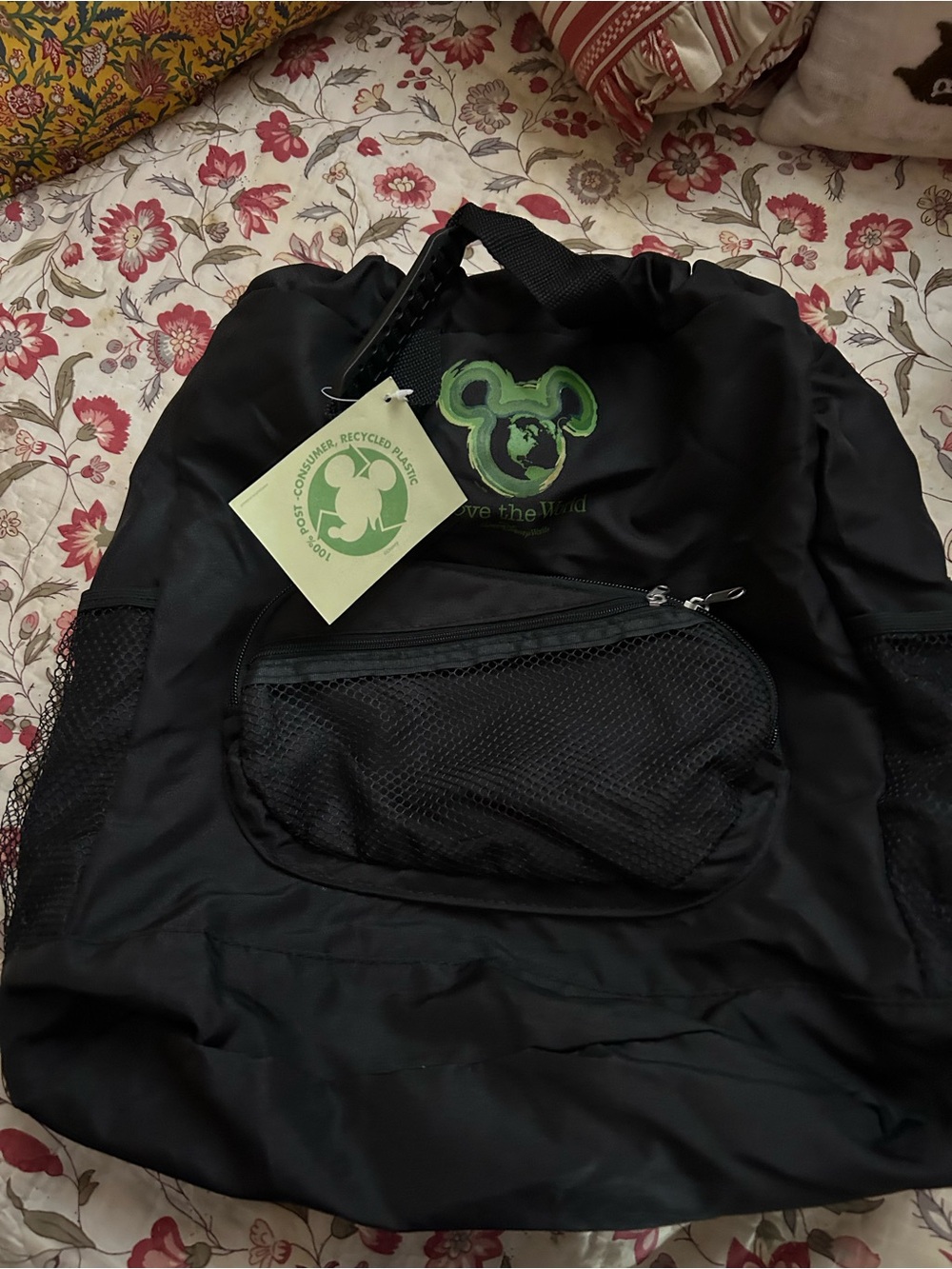 Kids Black Backpack with Green Accent - Eco-Friendly Design